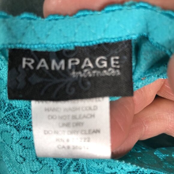 Vintage Rampage Slip Dress  Women S Babydoll Teal Green Lace Y2K 90s Sheer  NEW - Picture 7 of 16